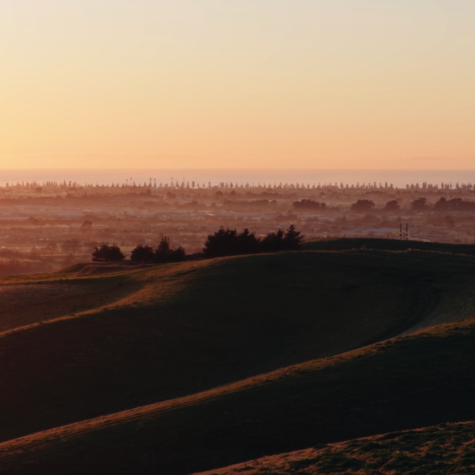Sunrise over Mission Hills residential development, Hawke's Bay